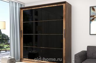 Шкаф купе раздвижной двухстворчатый со стеклом Дубай Дуб 2.0 м