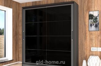 Шкаф купе раздвижной двухстворчатый со стеклом Дубай Графит 2.0 м Шкаф купе раздвижной двухстворчатый со стеклом Дубай Графит 2.0 м
