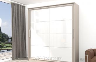 Шкаф купе раздвижной двухстворчатый со стеклом Дубай Кашемир 2.0 м