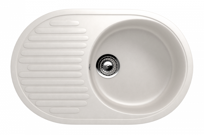 Мраморная мойка для кухни EcoStone ES-16 341 Молочный