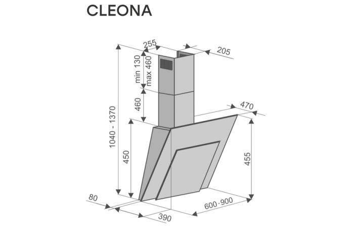 Наклонная вытяжка для кухни Konigin Cleona White 60 схема